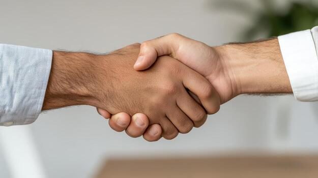 Two business partners shaking hands